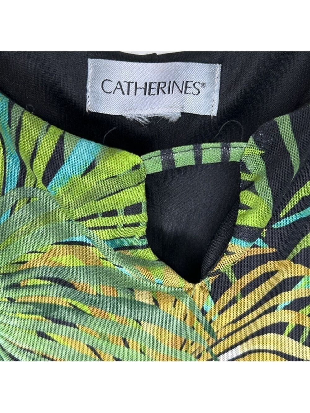 - Tropical Leaf Print Sleeveless Dress Size 22 - Picture 4 of 9